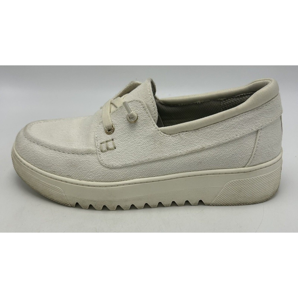 Dr Scholls Womens Shoes 6 M Get On Board Slip On Platform Boat White Comfort